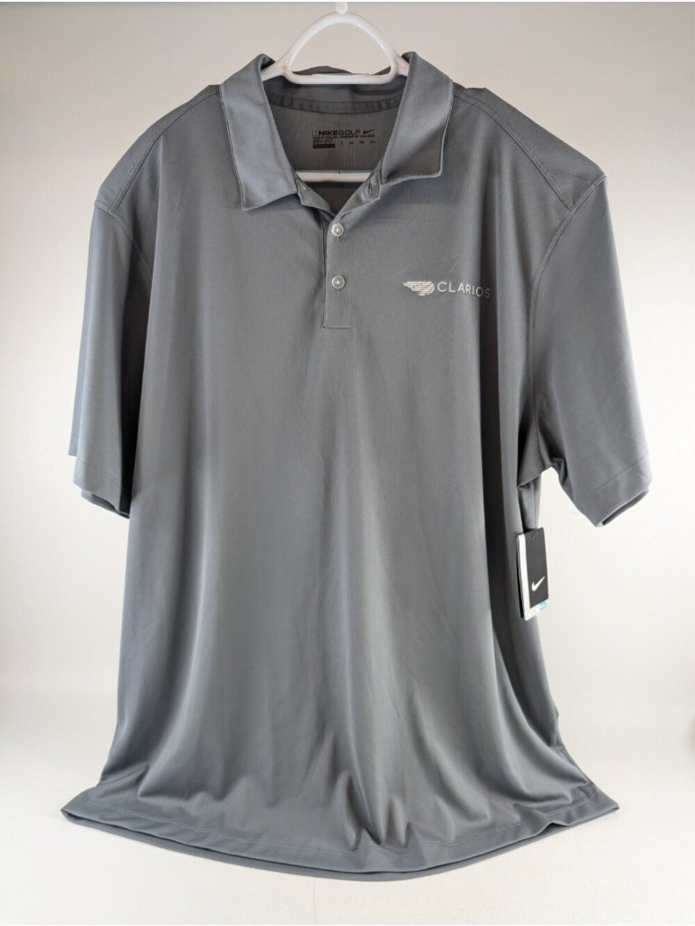 Nike Dri-FIT Men's 2XL Golf Polo Shirt Vertical Mesh w Clarios Logo 637167-065 - Picture 1 of 9